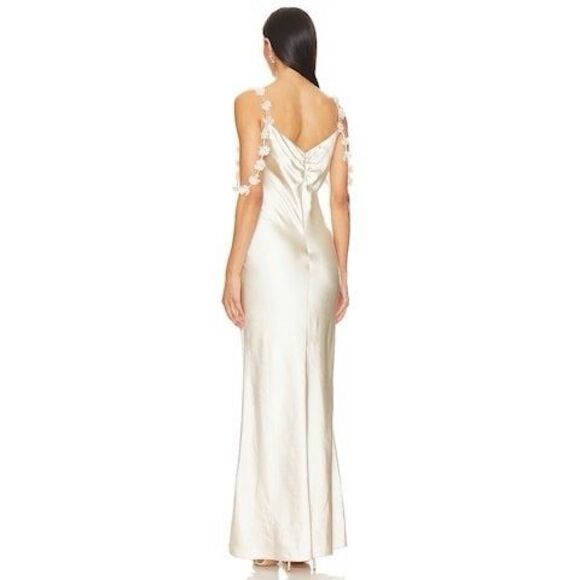 Self-portrait Flower Maxi Dress in Champagne Size US 10 $510 - Picture 3 of 11